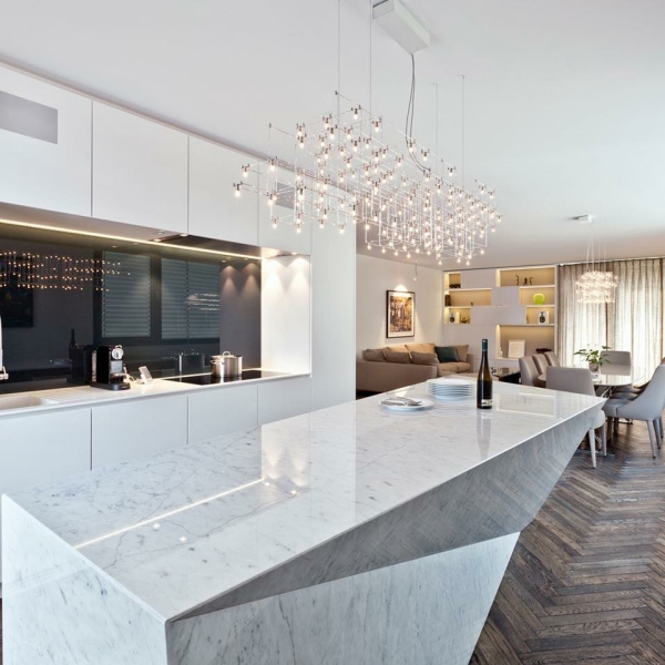 Thiết kế căn hộ chung cư sang trọng với đá Marble tự nhiên